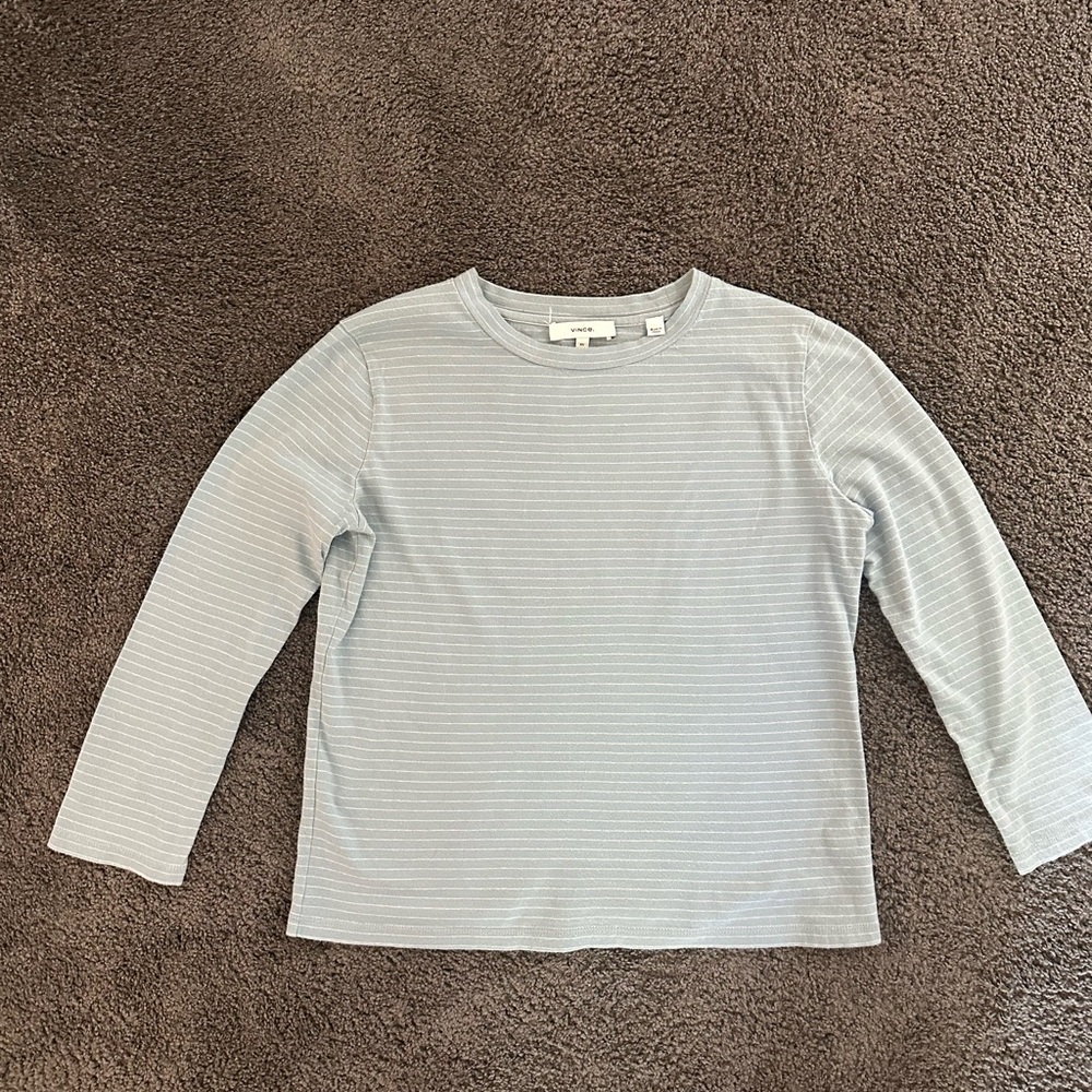 Vince Light Blue Striped Top
